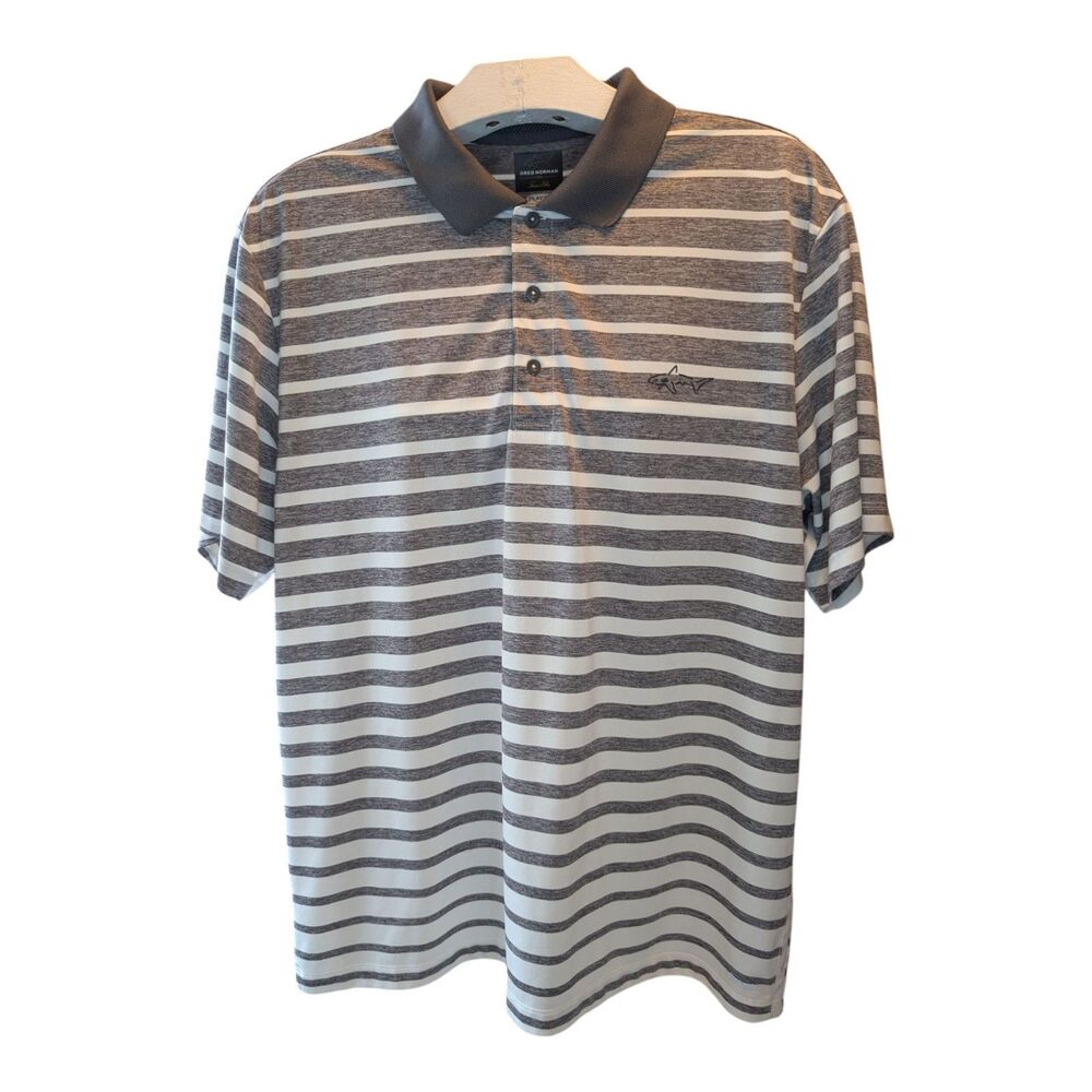 Greg Norman Tasso Elba Golf Polo Shirt Mens Size XXL Striped RapiVent PlayDry
